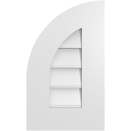 Ekena Millwork Quarter Round Top Left Surface Mount PVC Gable Vent w/ 3-1/2"W x 1"P Standard Frame, 12"W x 20"H GVPQL12X2001SN